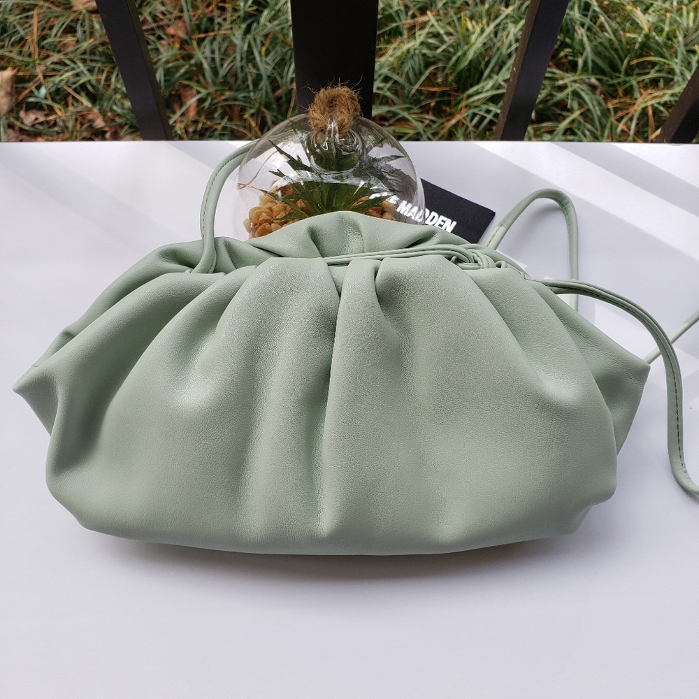 STEVE MADDEN Necture Soft Pouch Clutch Bag Mint Green - Picture 6 of 15